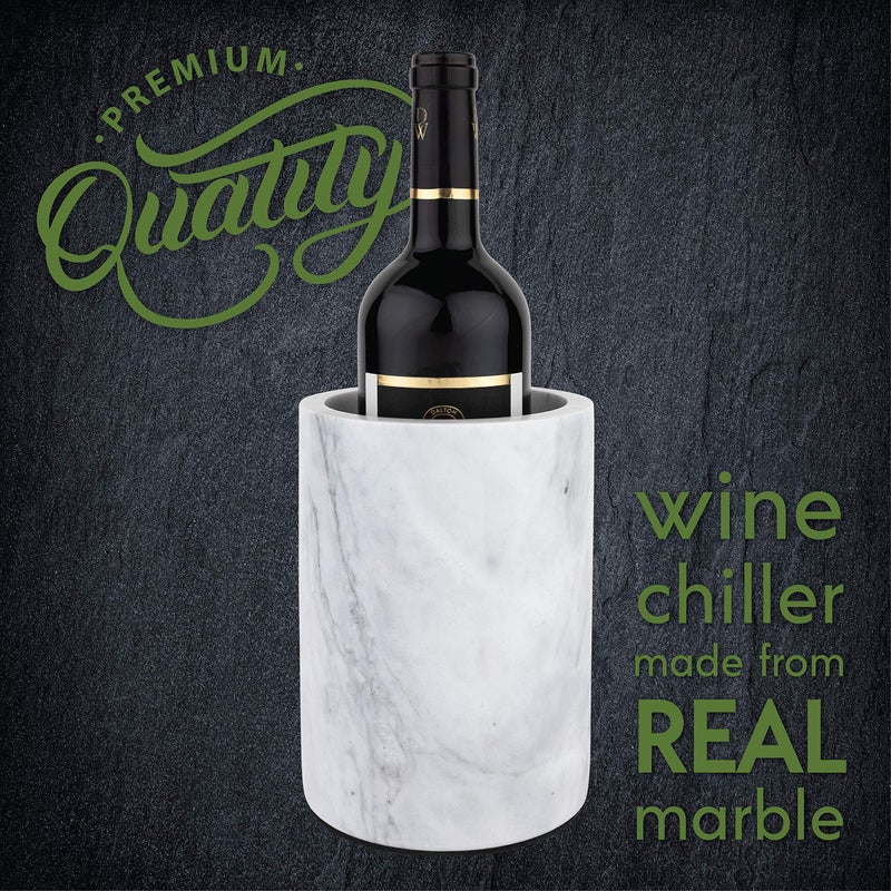 Homeries Marble Wine Chiller Bucket - Wine & Champagne Cooler for Parties, Dinner â€“ Keep Wine & Beverages Cold, Wine Chillers for Bottles â€“ Holds Any 750ml Bottle - Ideal Gift for Wine Enthusiasts - Image 4